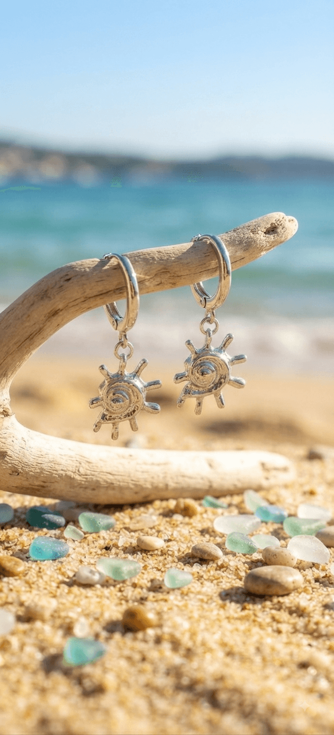 Oceanic Sun Hoop Earrings