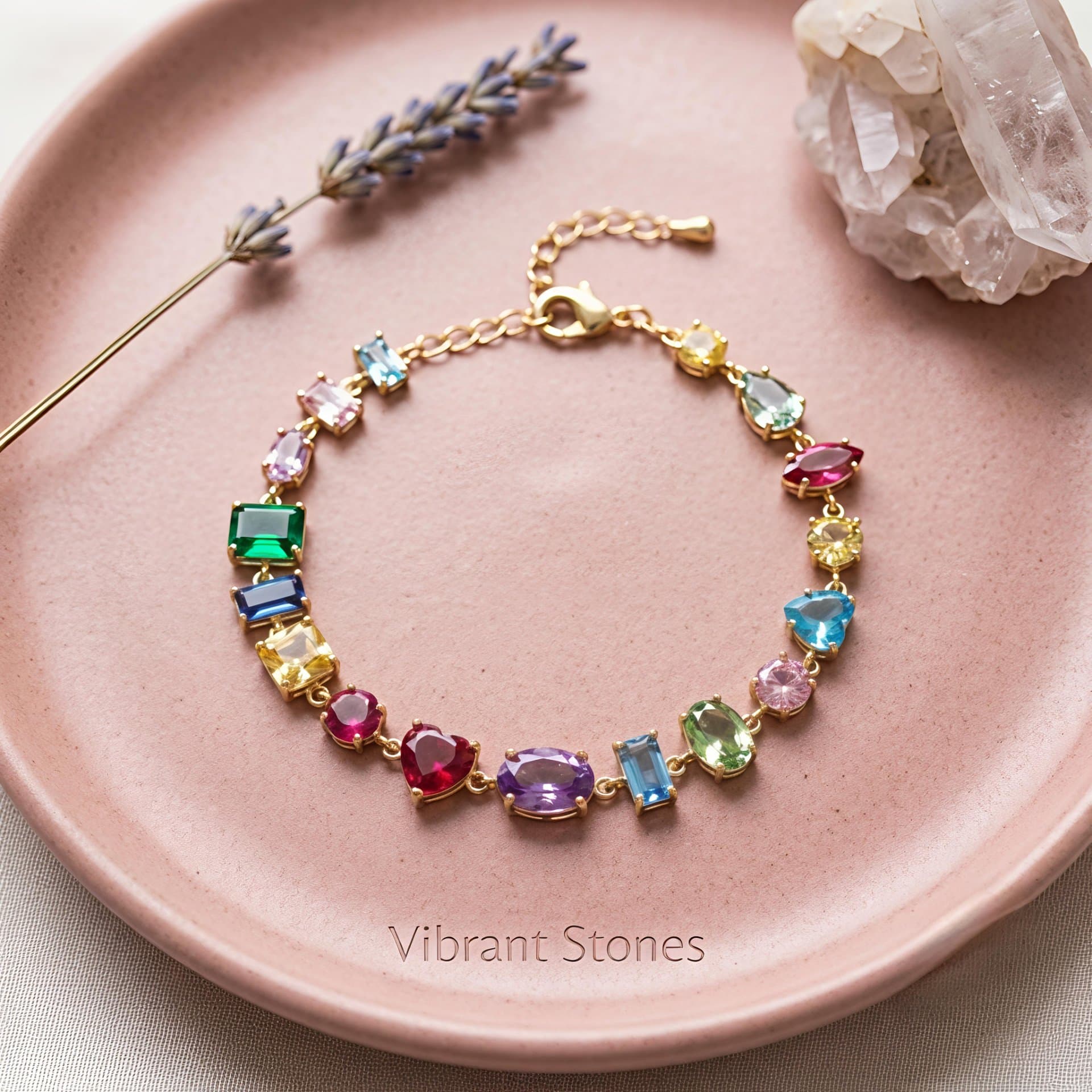 Vibrant Gemstone Gold Bracelet