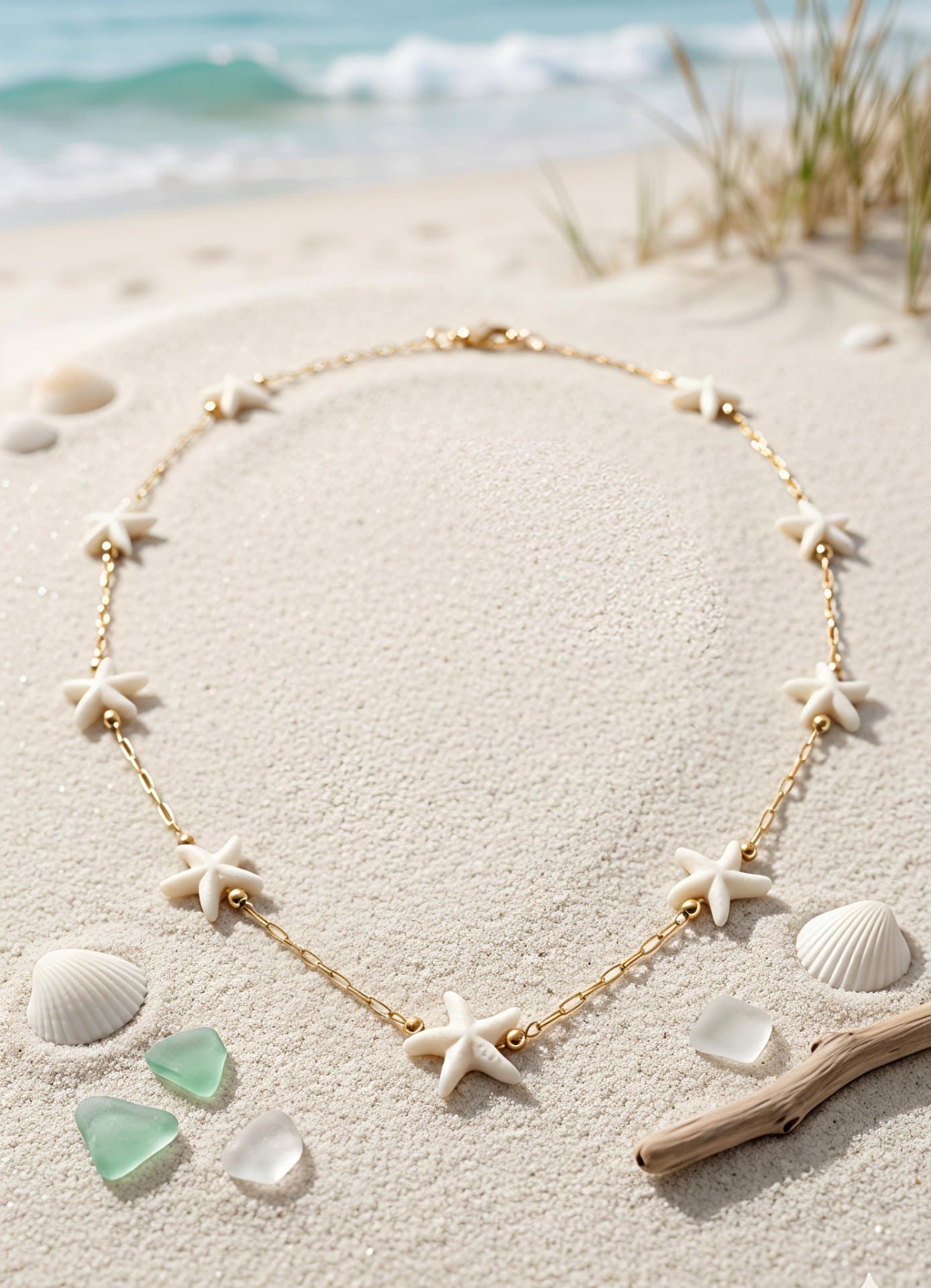 Coastal Starfish Gold Chain Necklace